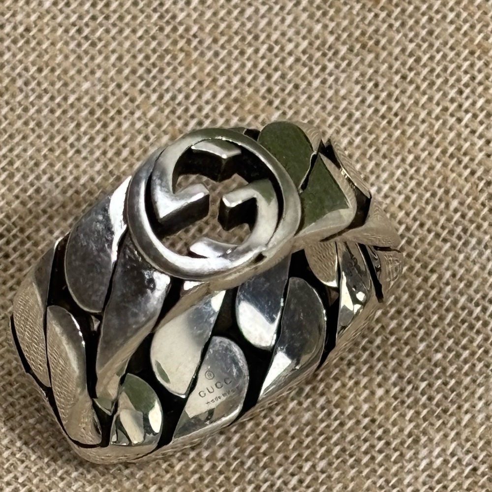 Gucci Interlocking G Silver Ring - image 5